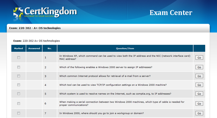 Exams Summary &  Review Marked Questions